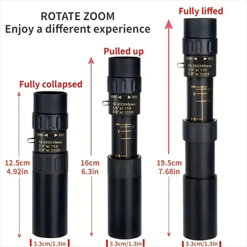 Outdoor Hunting Range - Professional HD Monocular Telescope 10-300x Zoom