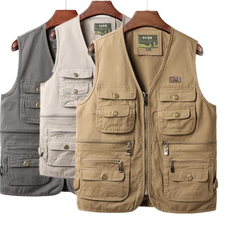 Men's Vest Multi Pocket Sleeve - Safari Outdoor Hunting Jackets ulasan dan harga