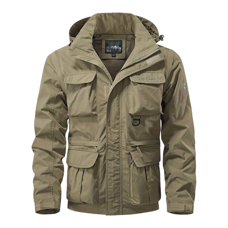 Detachable sleeve windproof ho - Safari Outdoor Hunting Jackets ulasan dan harga